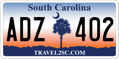 SC license plate ADZ402