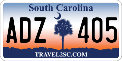 SC license plate ADZ405