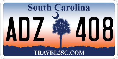 SC license plate ADZ408