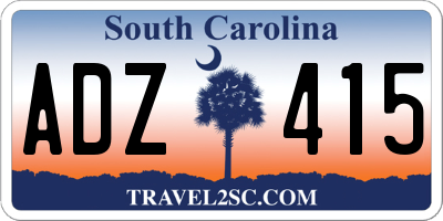 SC license plate ADZ415