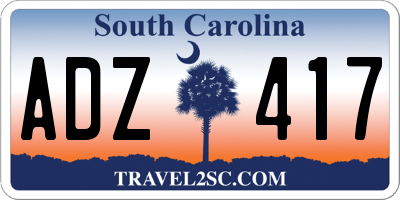 SC license plate ADZ417