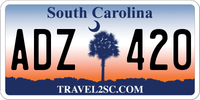 SC license plate ADZ420