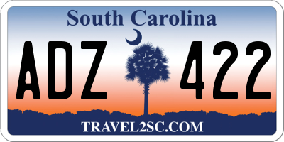 SC license plate ADZ422