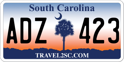 SC license plate ADZ423