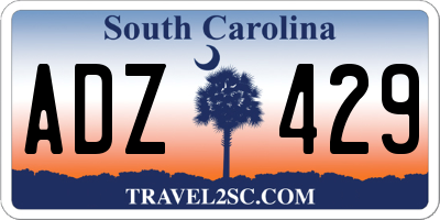 SC license plate ADZ429