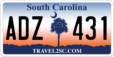 SC license plate ADZ431