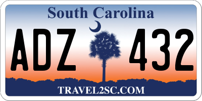 SC license plate ADZ432