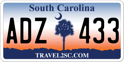 SC license plate ADZ433