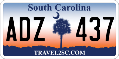 SC license plate ADZ437