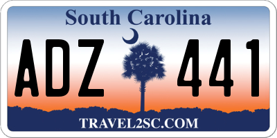 SC license plate ADZ441