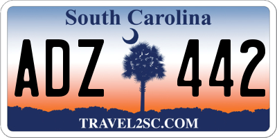 SC license plate ADZ442