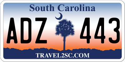 SC license plate ADZ443