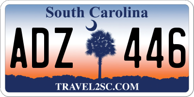 SC license plate ADZ446