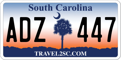 SC license plate ADZ447