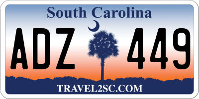 SC license plate ADZ449