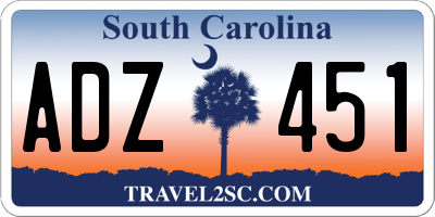 SC license plate ADZ451