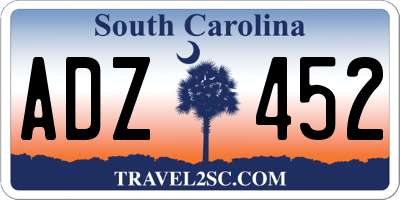 SC license plate ADZ452