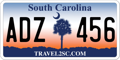 SC license plate ADZ456