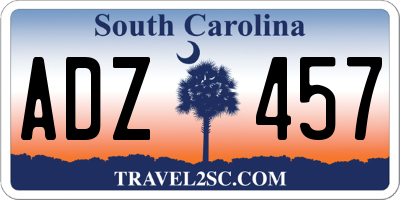 SC license plate ADZ457