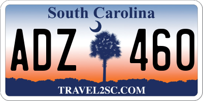 SC license plate ADZ460