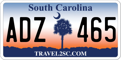 SC license plate ADZ465