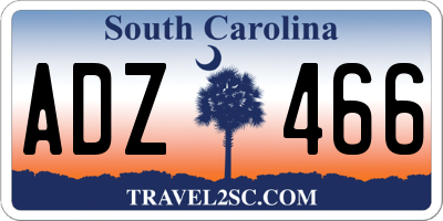 SC license plate ADZ466