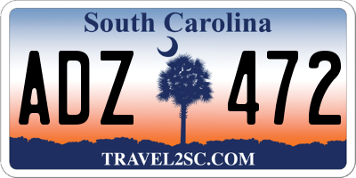 SC license plate ADZ472