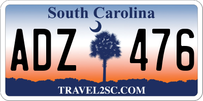 SC license plate ADZ476
