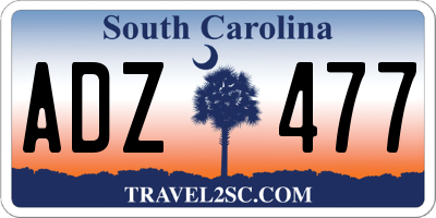 SC license plate ADZ477
