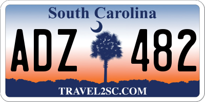 SC license plate ADZ482