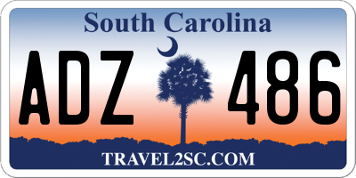 SC license plate ADZ486