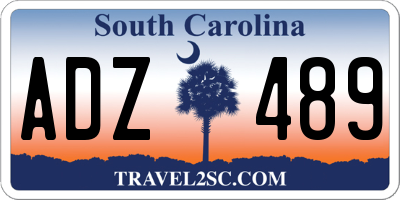 SC license plate ADZ489