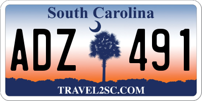SC license plate ADZ491