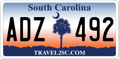 SC license plate ADZ492