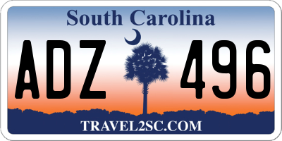 SC license plate ADZ496