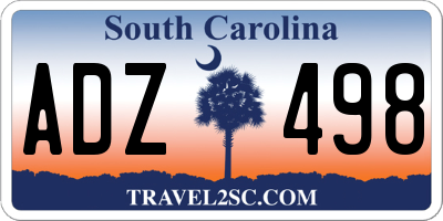 SC license plate ADZ498