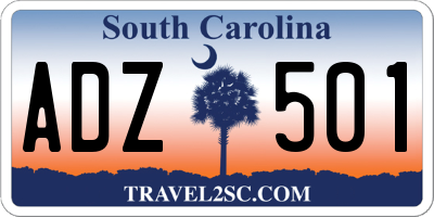 SC license plate ADZ501