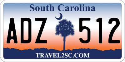 SC license plate ADZ512