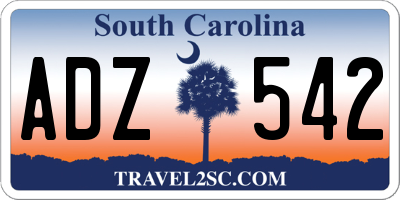 SC license plate ADZ542