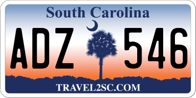 SC license plate ADZ546