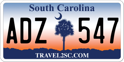 SC license plate ADZ547