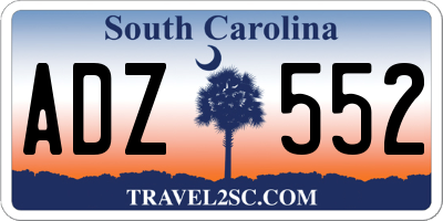 SC license plate ADZ552
