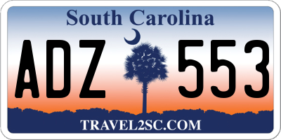 SC license plate ADZ553