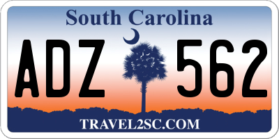 SC license plate ADZ562