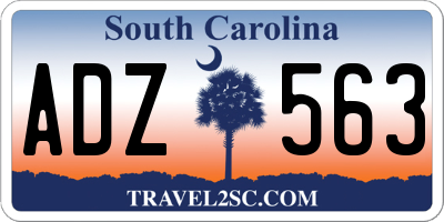 SC license plate ADZ563