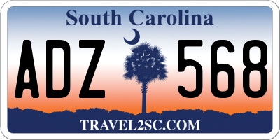 SC license plate ADZ568
