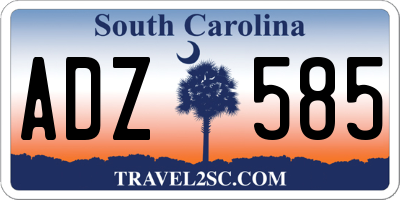 SC license plate ADZ585