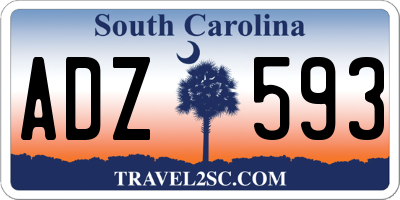 SC license plate ADZ593