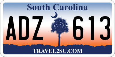 SC license plate ADZ613