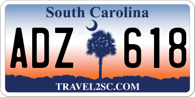 SC license plate ADZ618